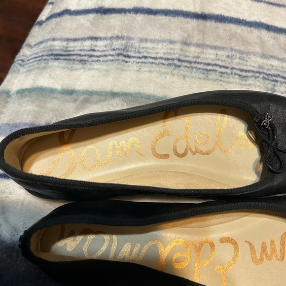 Sam Edelman Black Leather Bow Ballet Flats - Picture 4 of 6